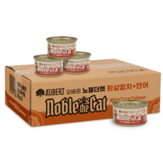 오베르 더노블캣 프리미엄 고양이캔(흰살참치+연어)
