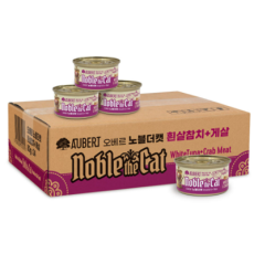오베르 더노블캣 프리미엄 고양이캔(흰살참치+게살)