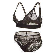 글램레이디 시어 스트라이프 브라렛 팬티 세트