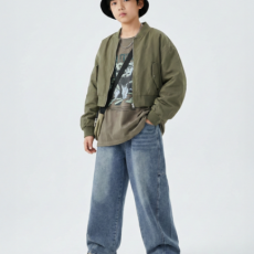 데이릿 주니어 남녀공용 벌룬 와이드 데님 팬츠